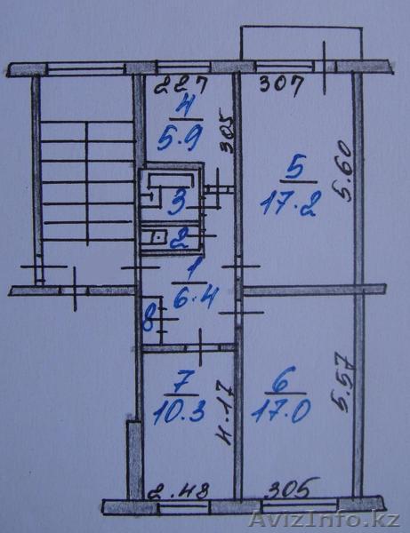 3 комнатная квартира пр.Абая 20 - Изображение #1, Объявление #1052447