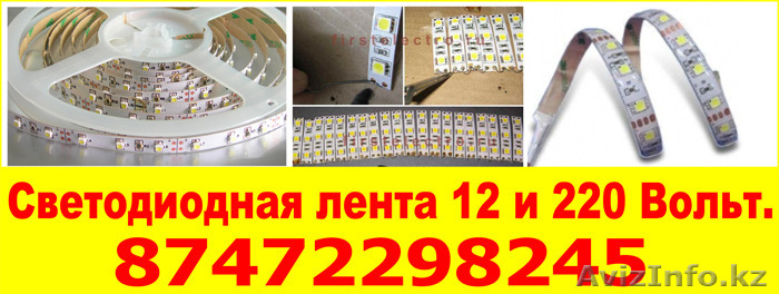 Светодиодная лента 12 и 220 Вольт.  - Изображение #1, Объявление #1383979