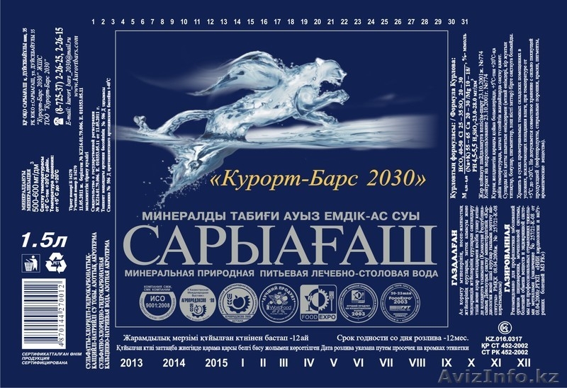 минеральная природная вода САРЫАГАШ - Изображение #1, Объявление #408552