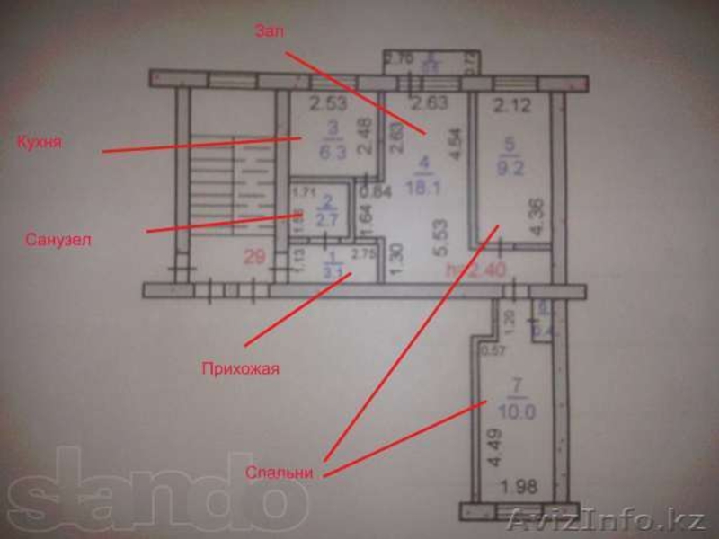 Продам 3х-комнатную квартиру в КЖБИ - Изображение #9, Объявление #978342