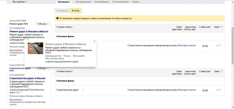 Профессионально настрою рекламу в Яндекс Директ - Изображение #2, Объявление #1675301